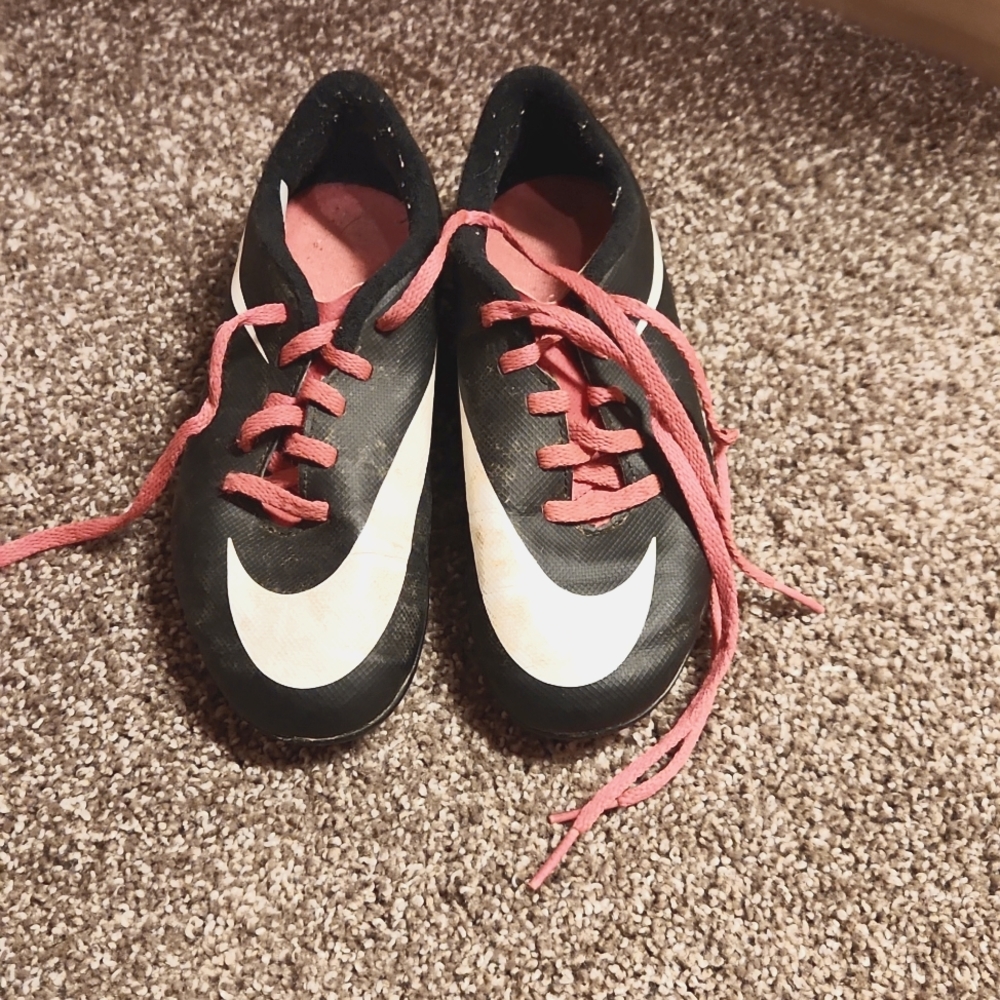 Nike Pink and Black Soccer Cleats 12 C